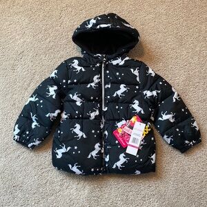 Pink Platinum Puffer Jacket with Fleece Lining